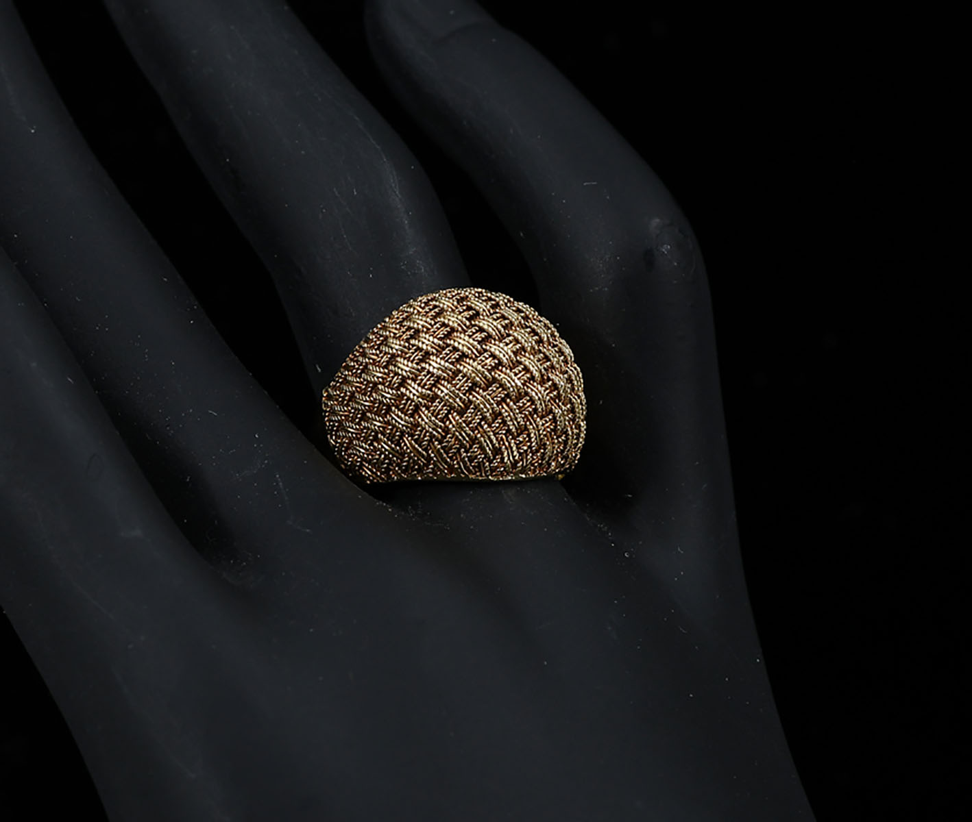 18K MID-C ETRUSCAN WIRE DOMG RING: