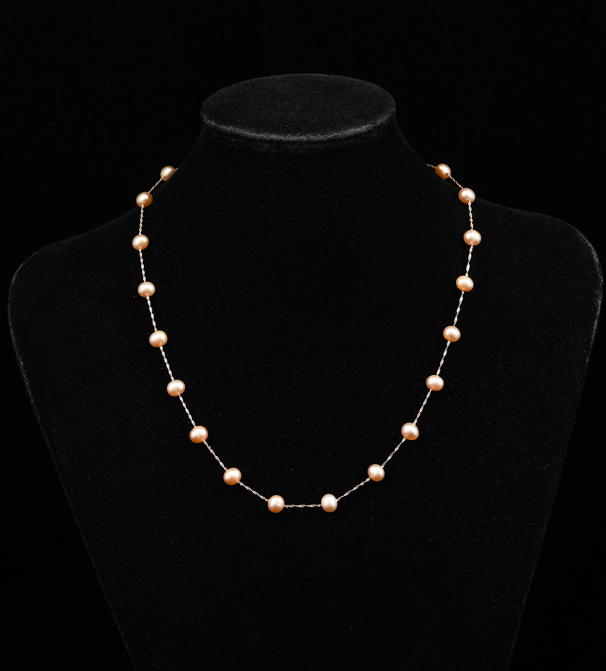 14K ROSE GOLD PEARL NECKLACE Total 2ed1a4