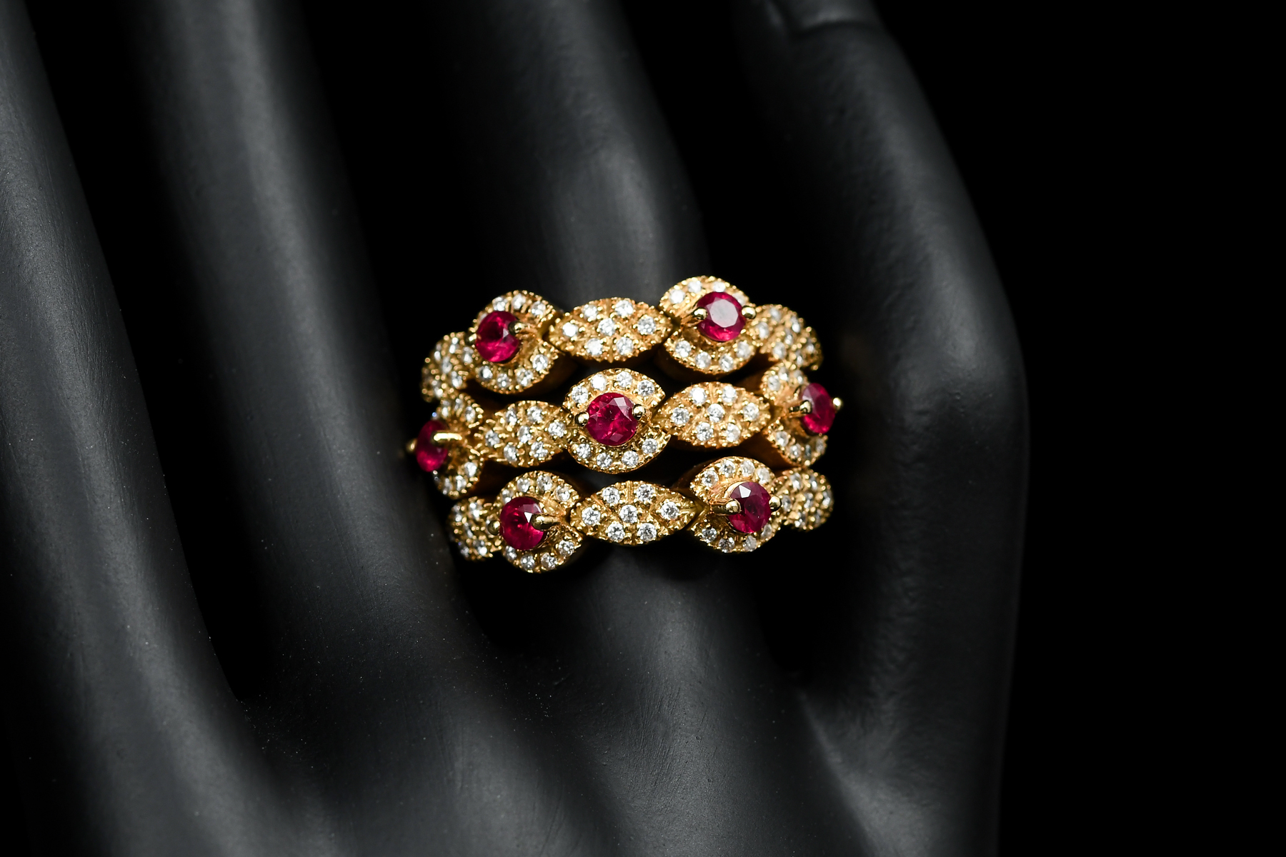 18K RUBY DIAMOND RING 18K yellow 2ed224