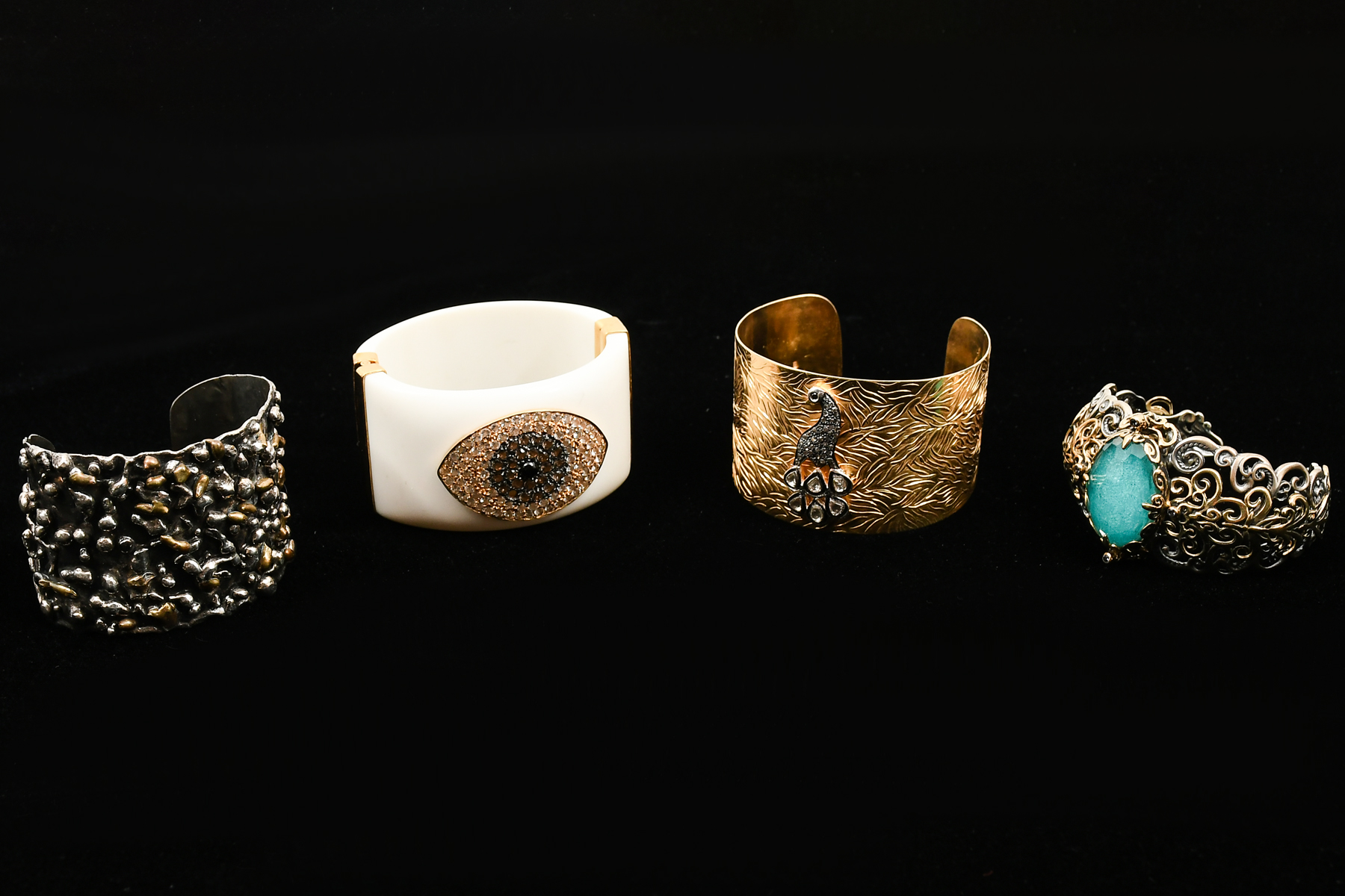 4 STERLING MIXED MEDIA CUFFS  2ed252