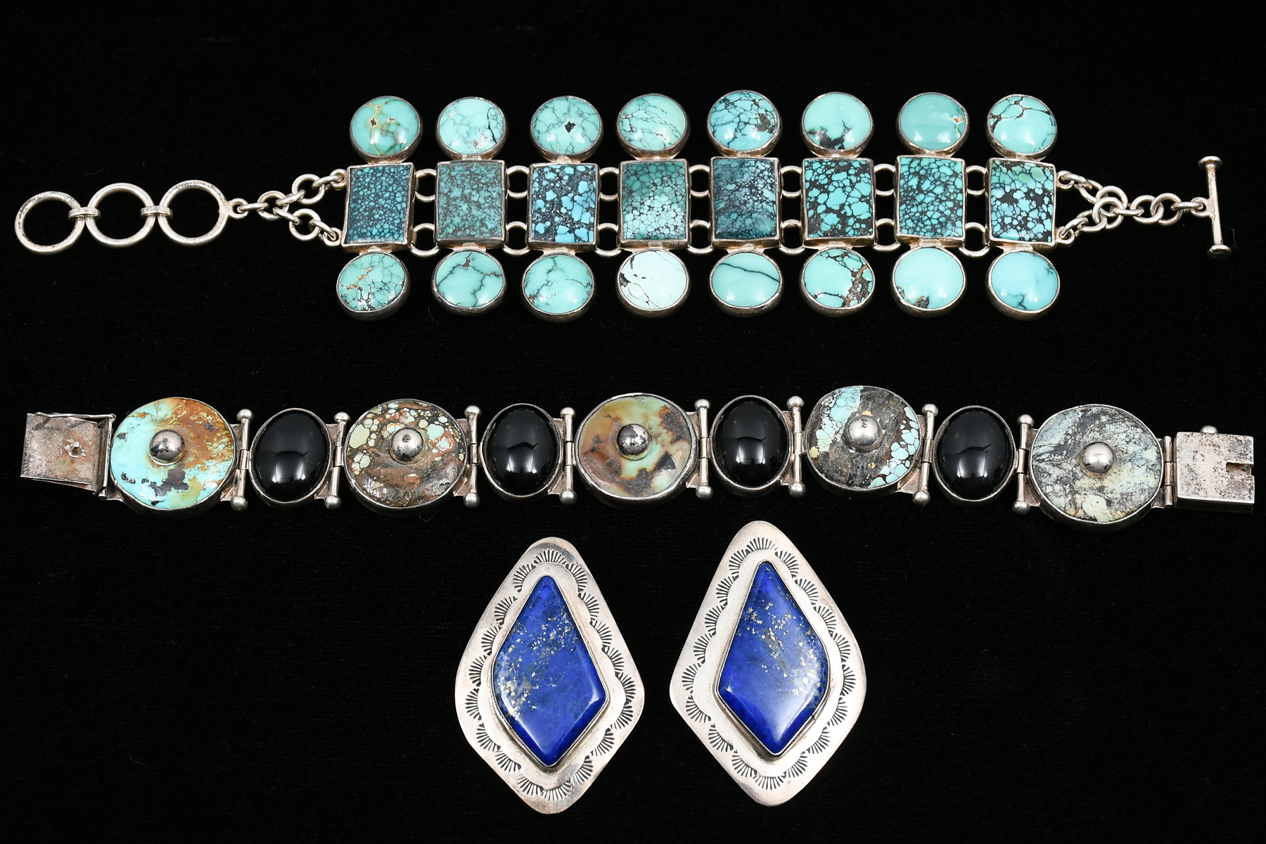 MEXICAN SILVER JEWELRY 3PC. LOT: