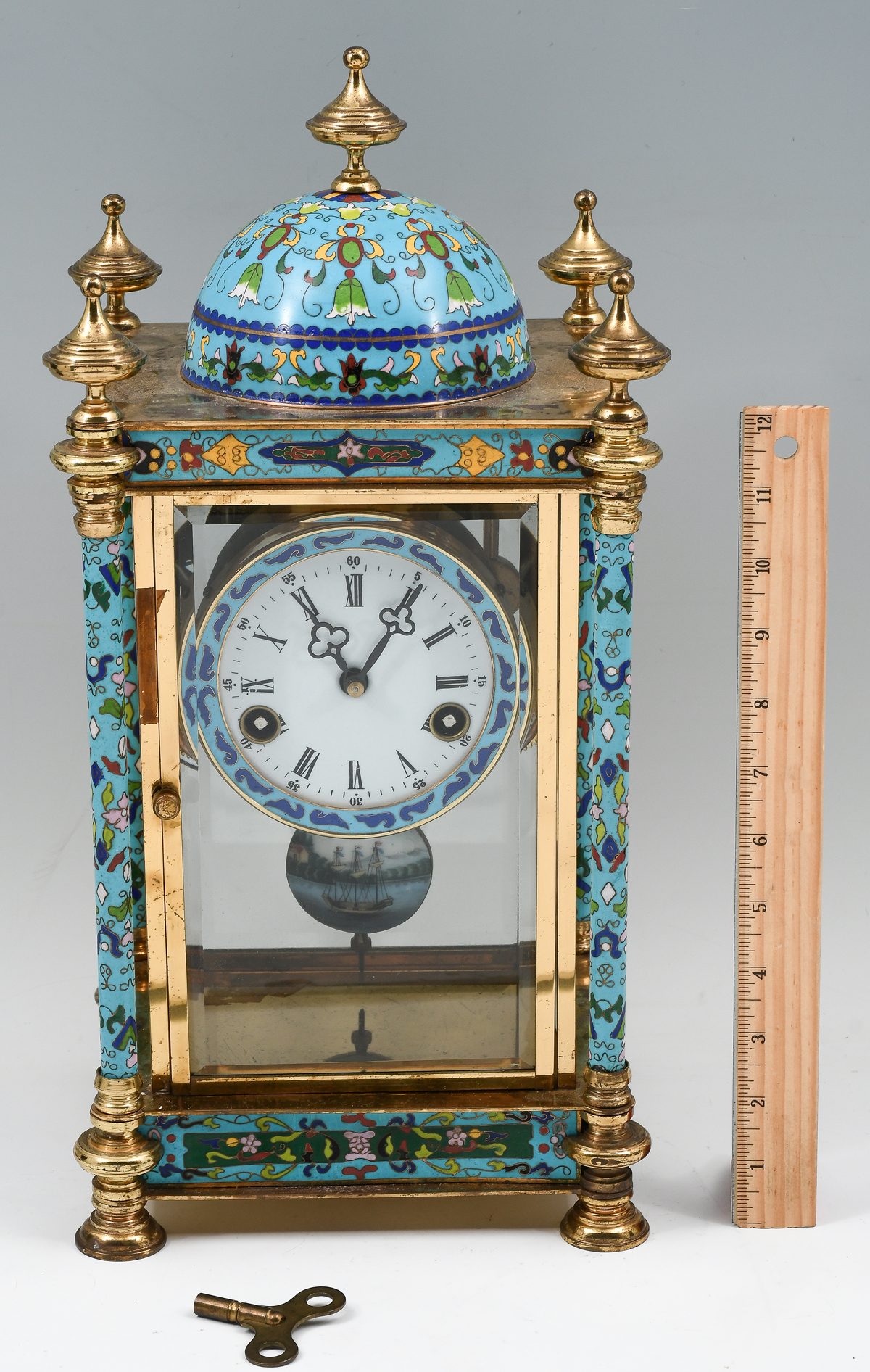 CLOISONNE CRYSTAL REGULATOR CLOCK  2ed25e