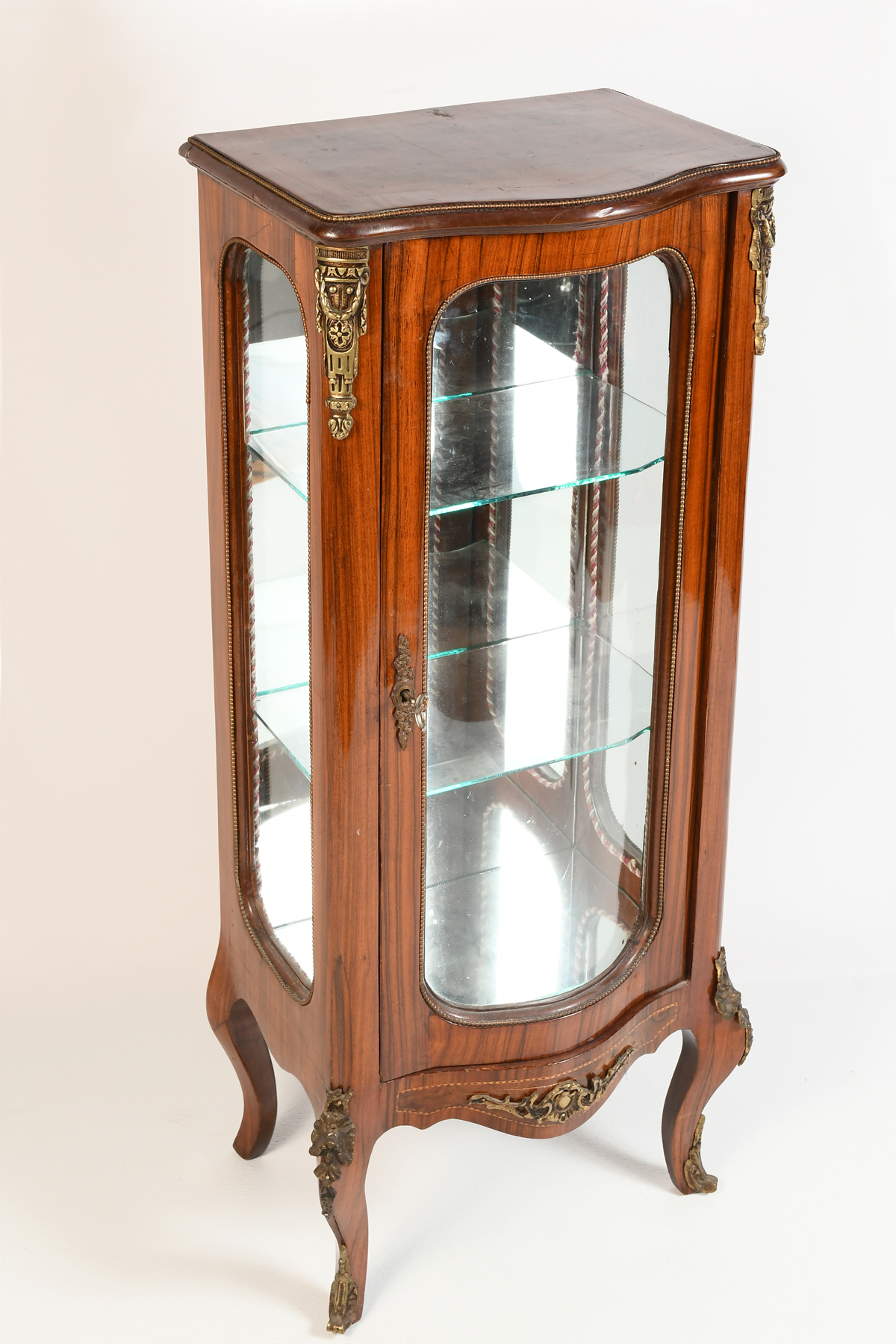 FRENCH METAL MOUNTED VITRINE: With