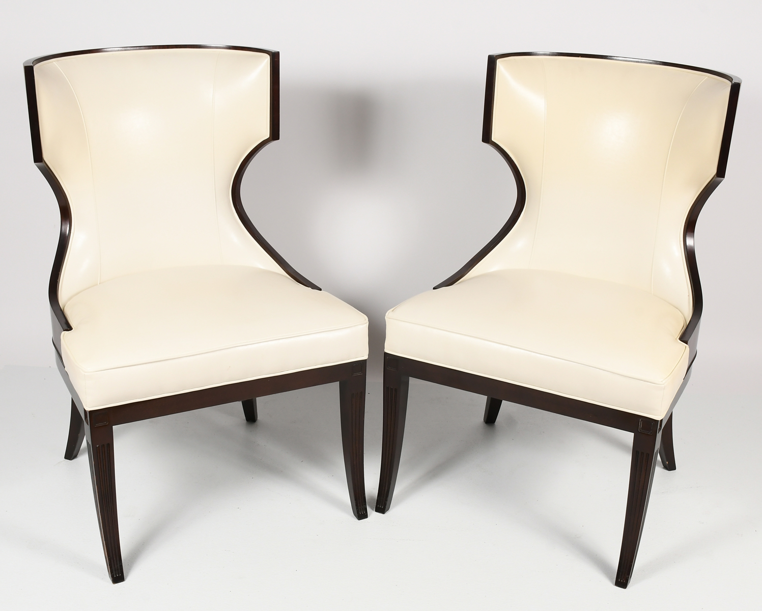 PAIR OF MODERN LEATHER WINGBACK