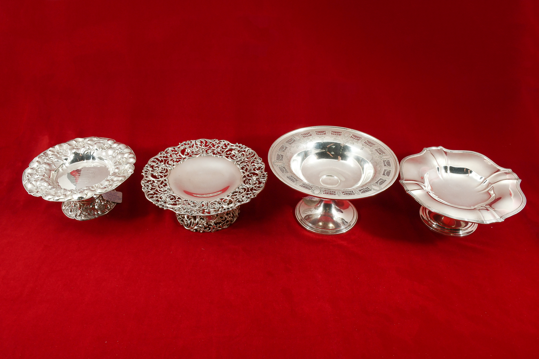 4 PC. STERLING COMPOTES / TAZZAS: