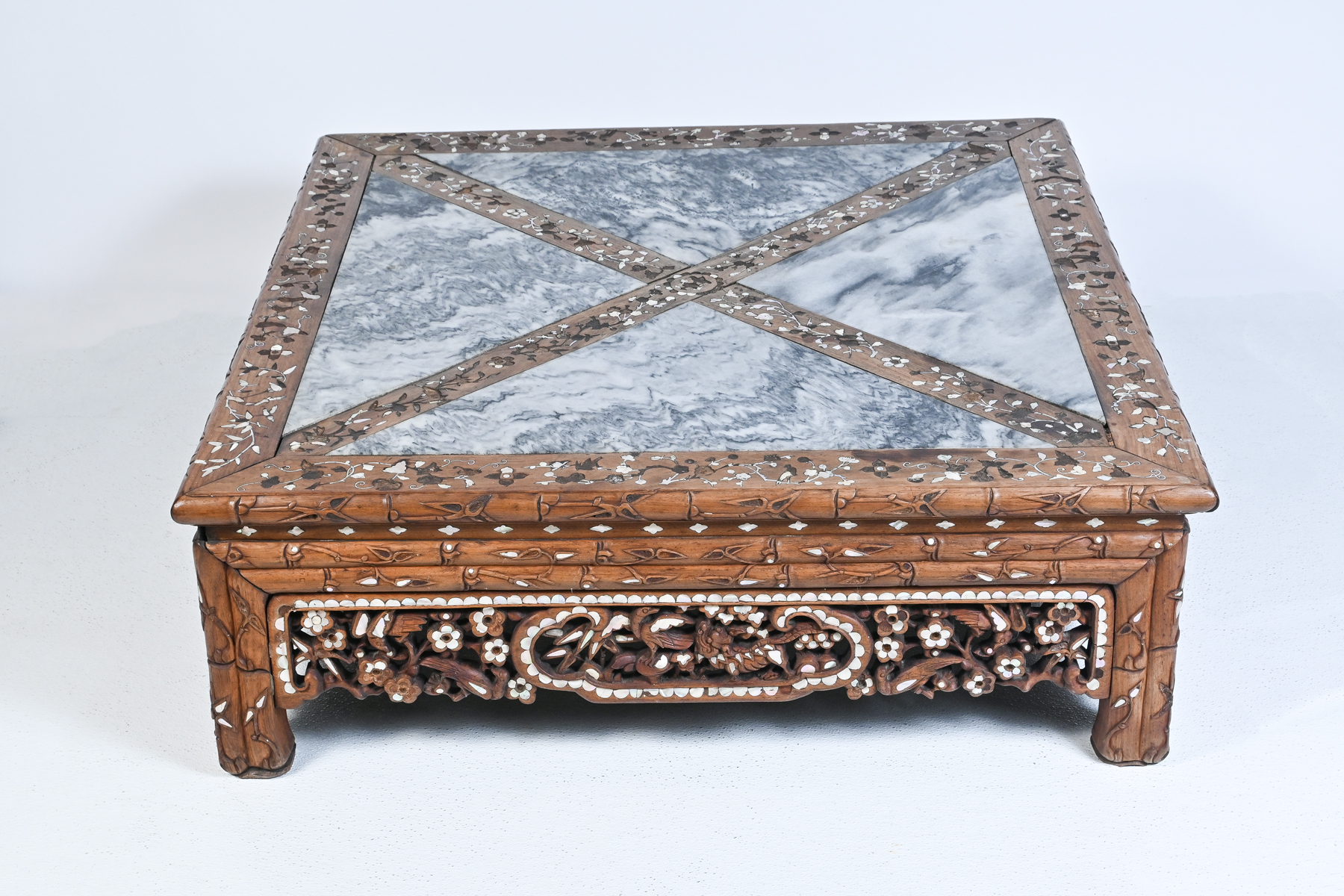 CHINOISERIE MARBLE TOP LOW TABLE 2ed2aa