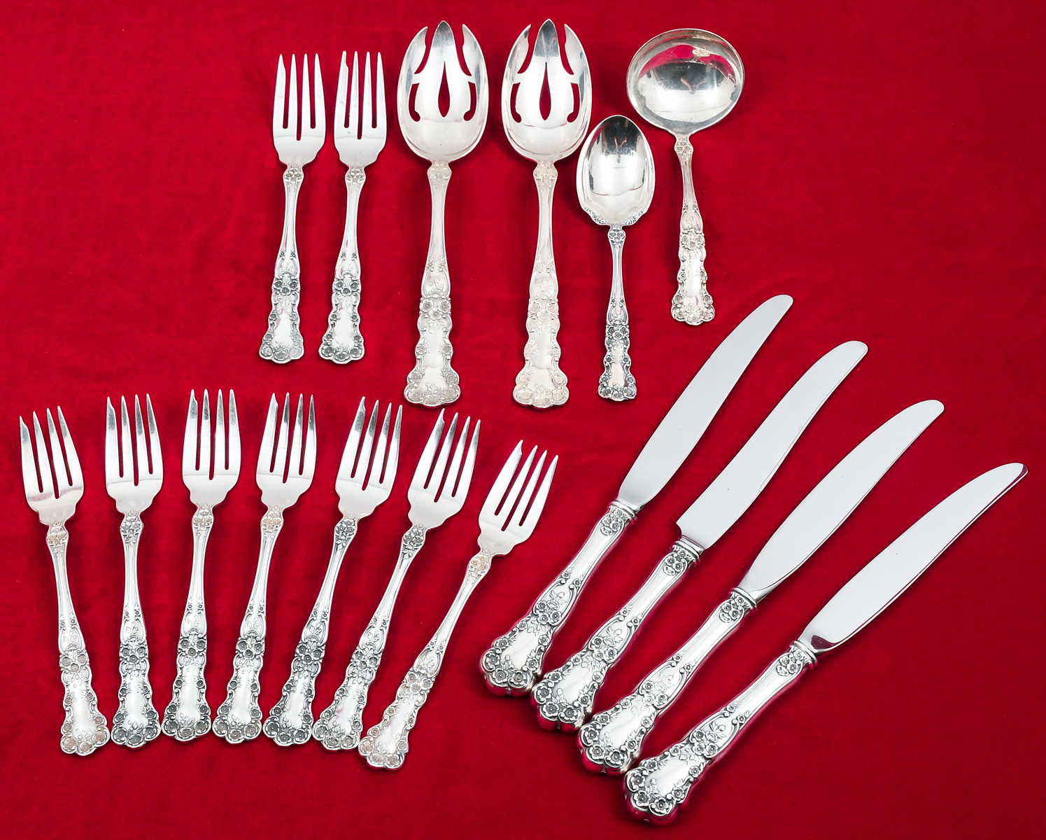 17 PC GORHAM BUTTERCUP STERLING 2ed2ee