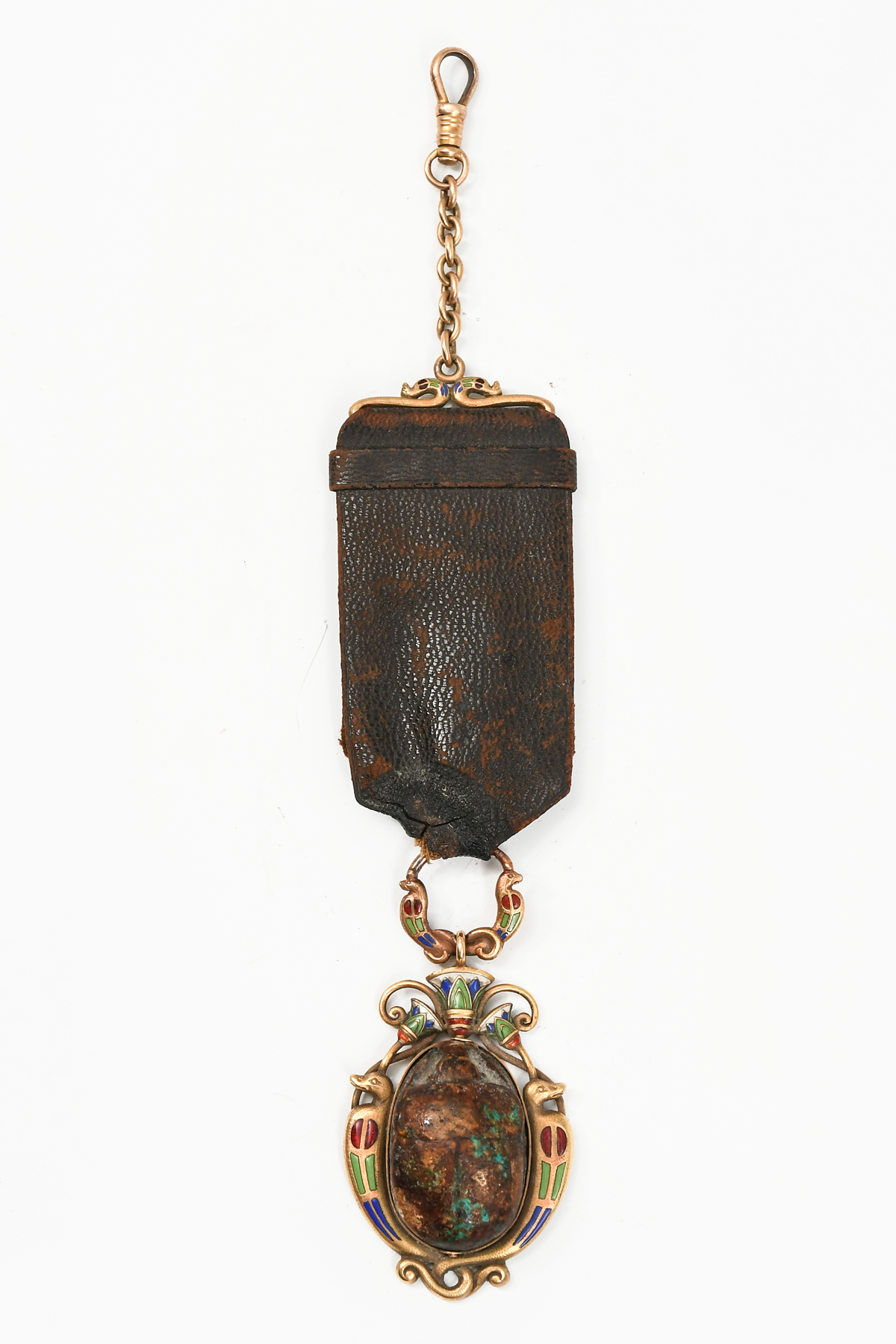 18K GOLD EGYPTIAN REVIVAL WATCH FOB: