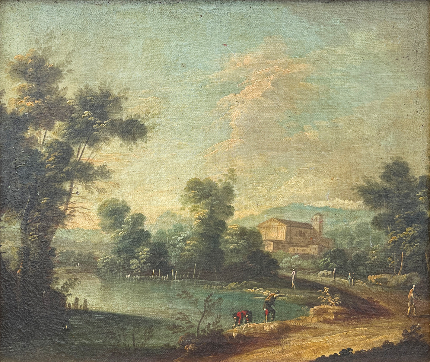 OLD MASTER STYLE LANDSCAPE PAINTING: