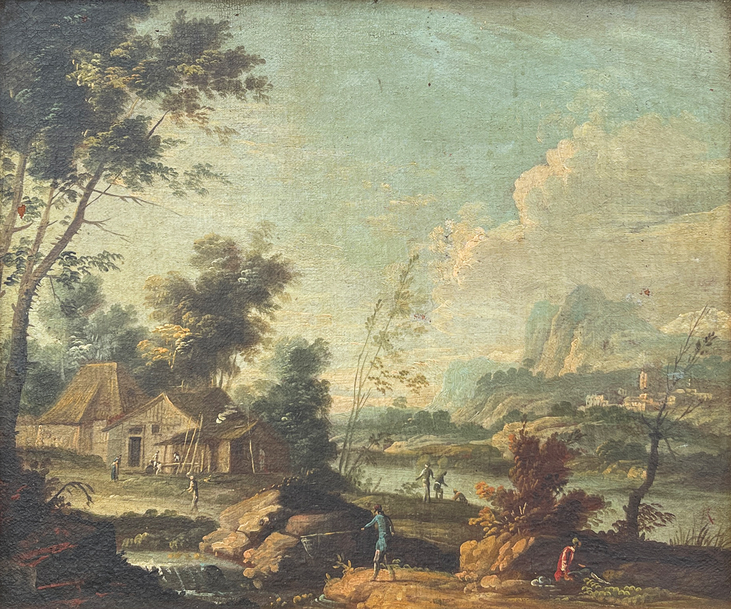 OLD MASTER STYLE LANDSCAPE PAINTING: