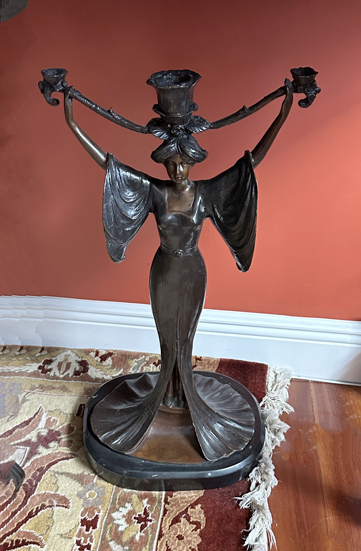 FIGURAL ART NOUVEAU STYLE BRONZE 2ed37a