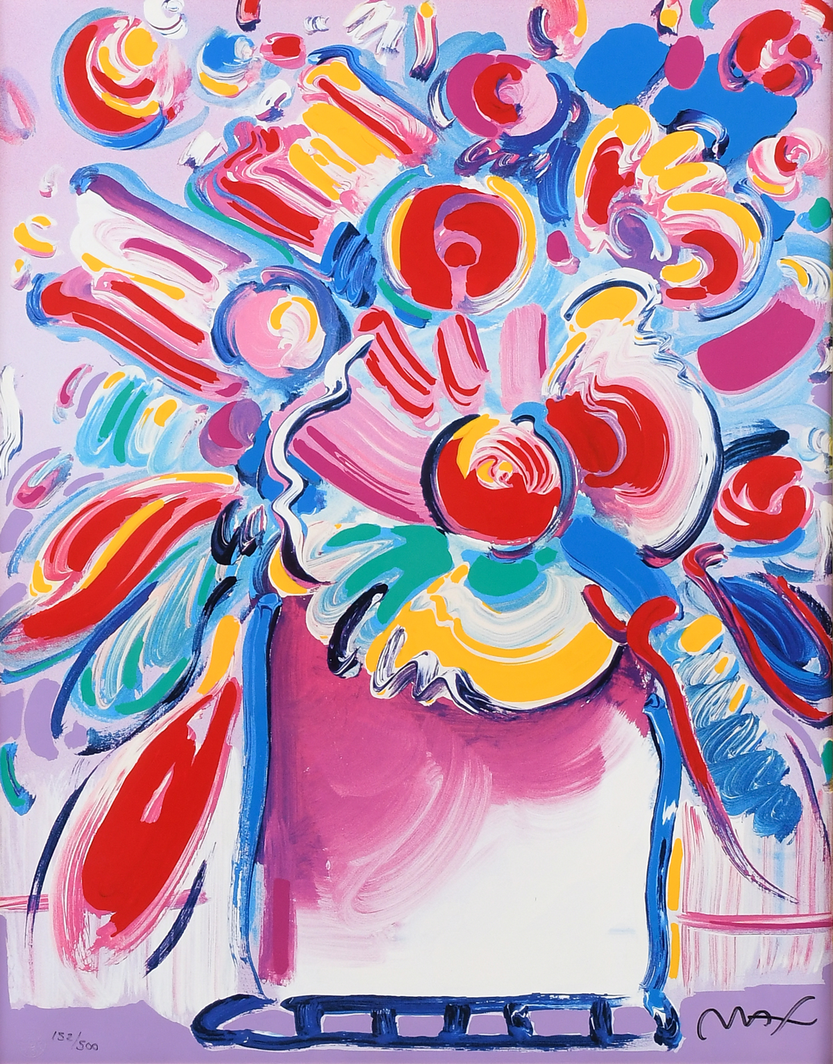 PETER MAX FLORAL STILL LIFE Abstract 2ed3c8