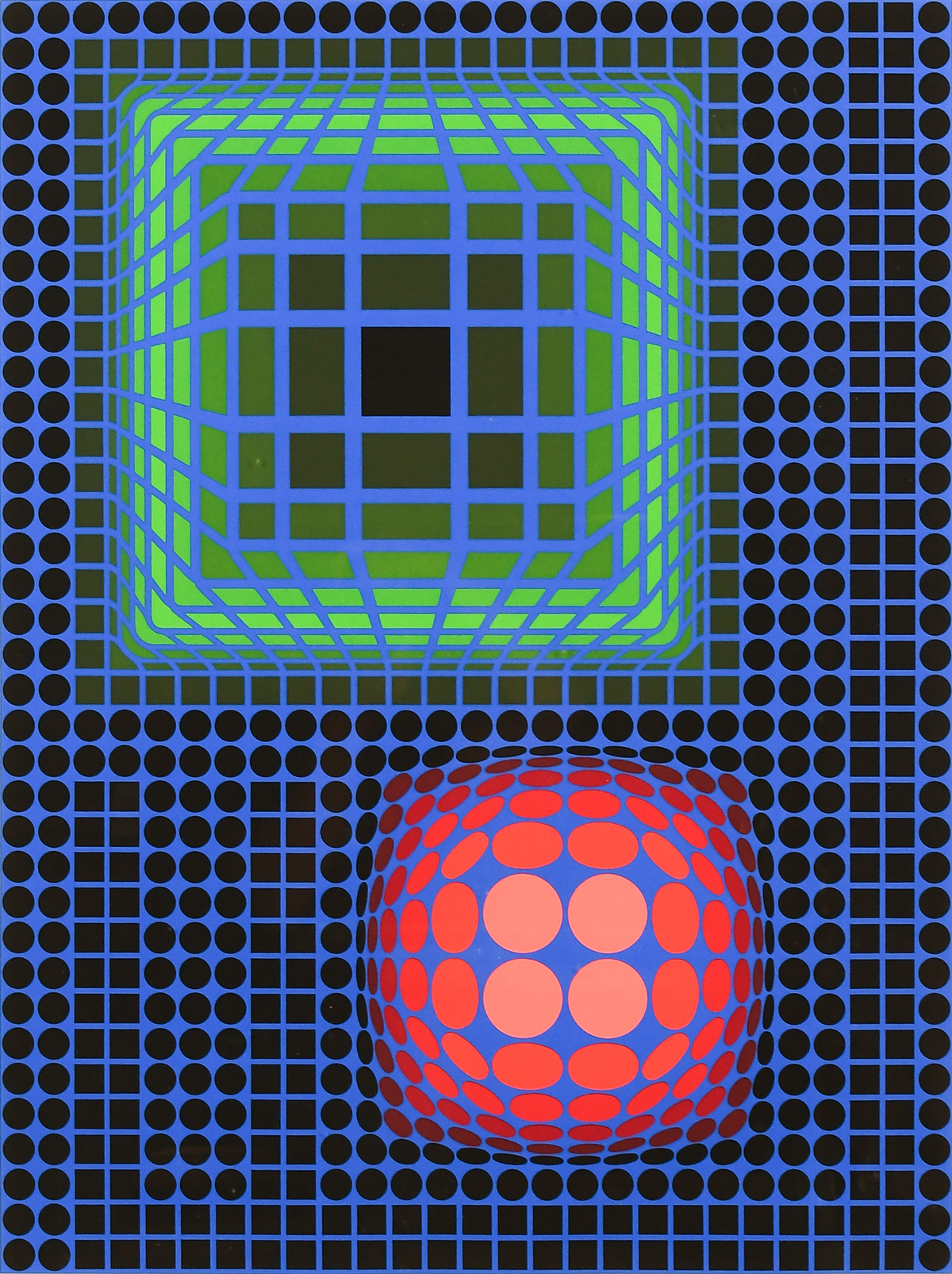 VICTOR VASARELY SPHERE AND CUBE  2ed3df