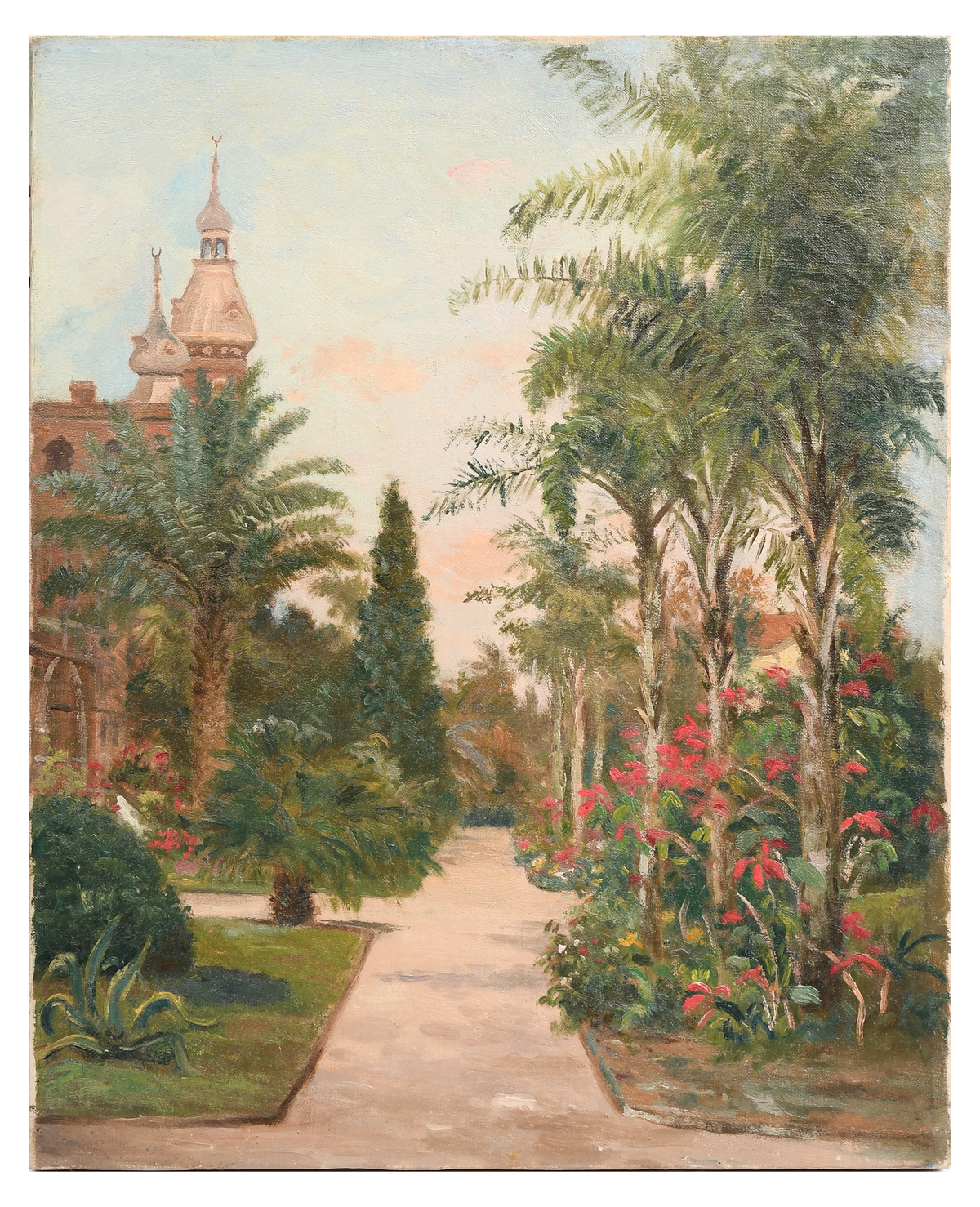 EARLY FLORIDA PLANT HOTEL PAINTING: