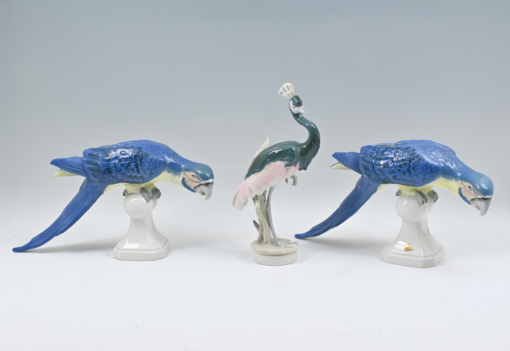 3 PC. ROYAL DUX BOHEMIAN PORCELAIN BIRDS: