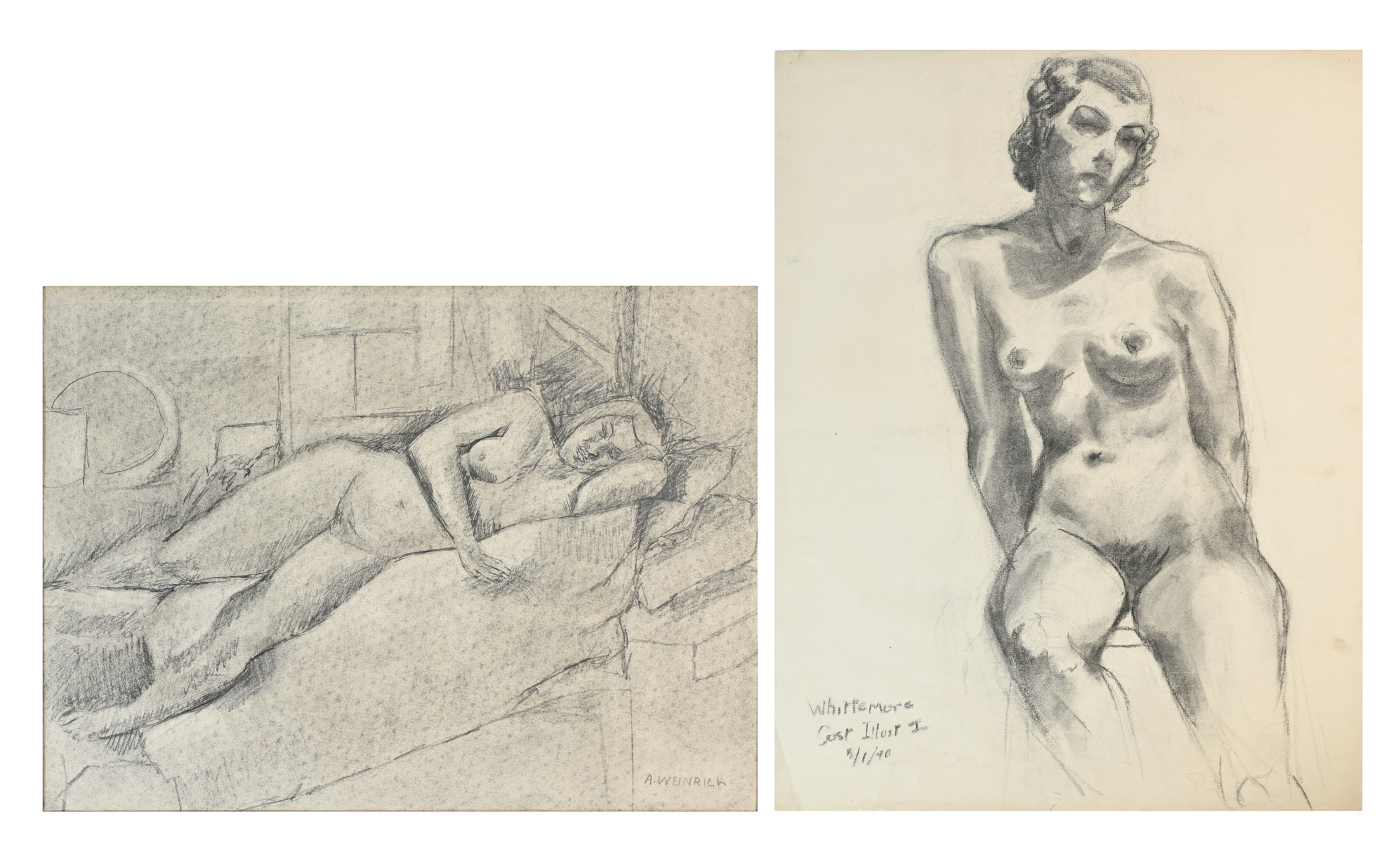 THREE LISTED ARTIST FEMALE NUDE