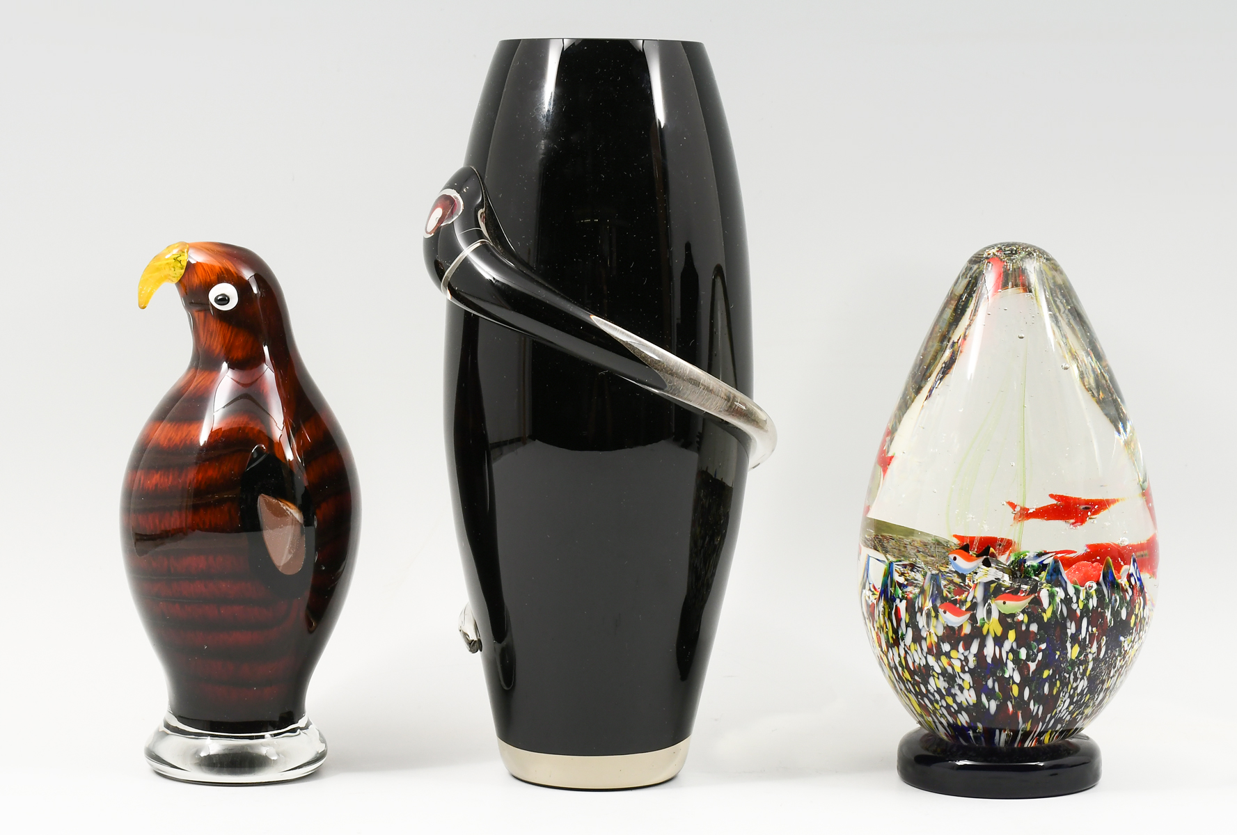 3 PC. MURANO ART GLASS COLLECTION: