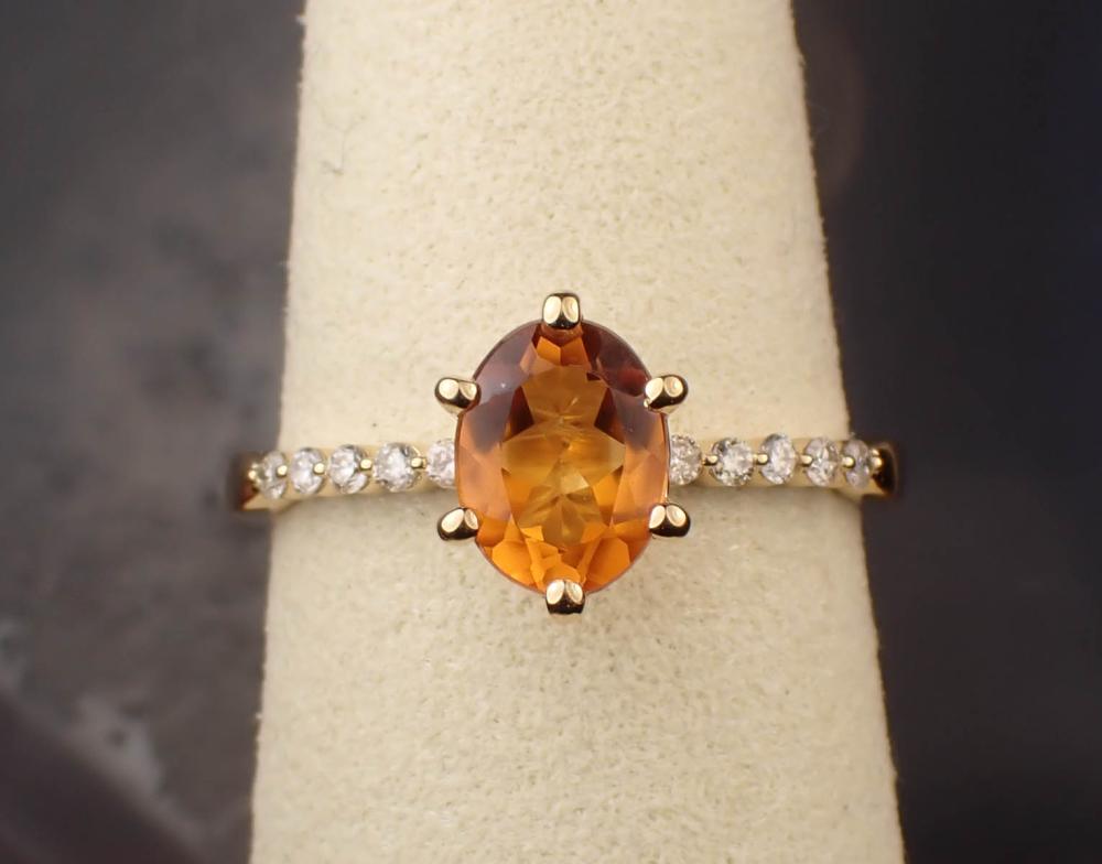 ORANGE TOPAZ, DIAMOND AND GOLD