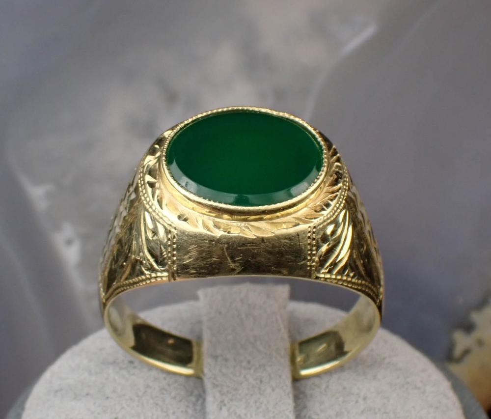 MAN S GREEN CHALCEDONY AND GOLD 2ed4c1