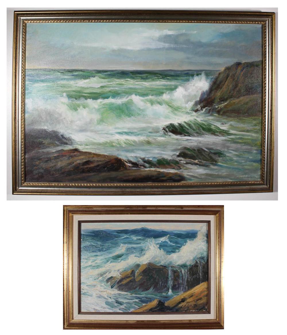 CHARLES F. SCHOLLE TWO OIL PAINTINGSCHARLES