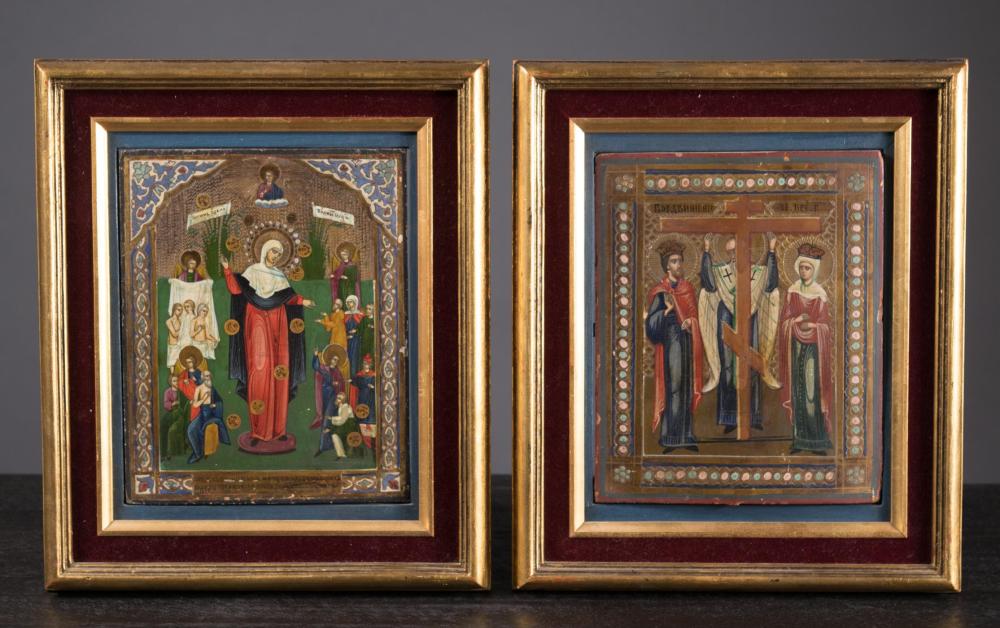 TWO RUSSIAN HAND PAINTED ICONS 2ed578