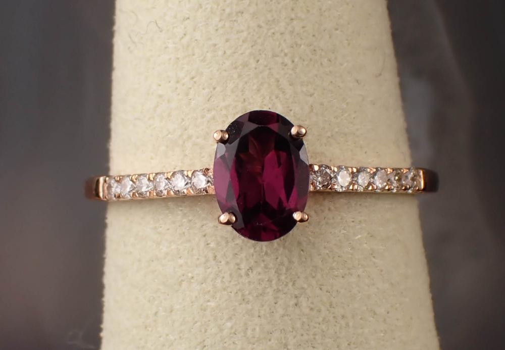 RHODOLITE GARNET, DIAMOND AND GOLD