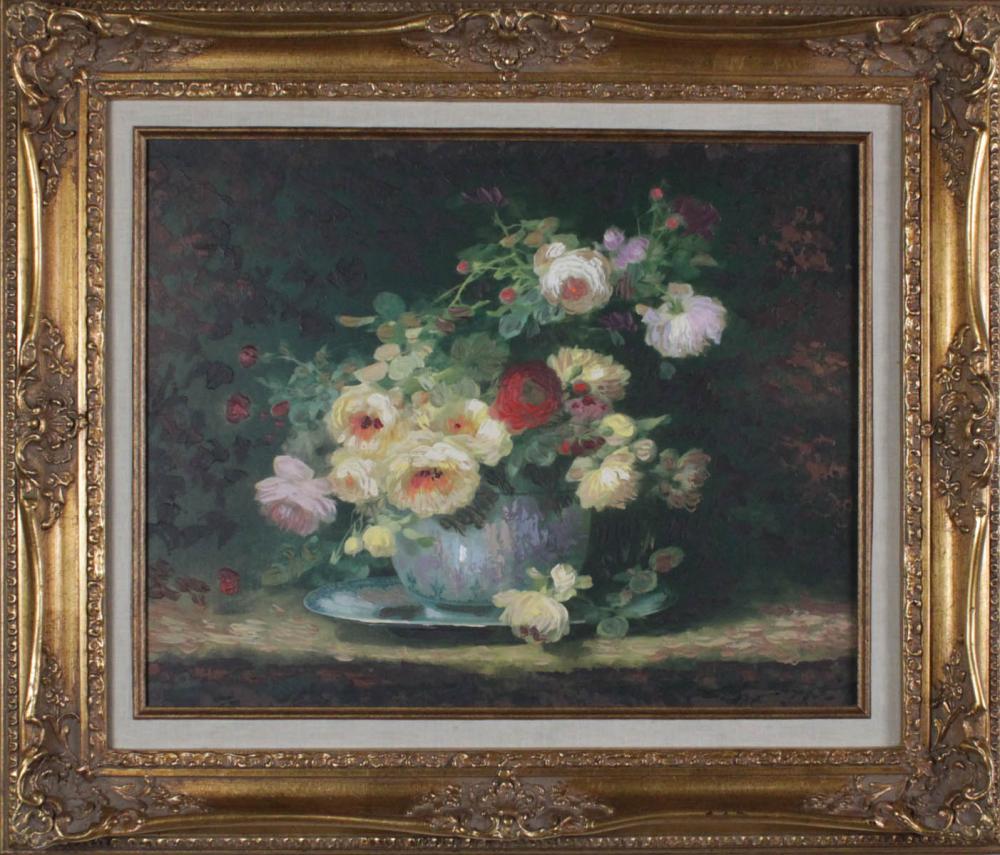 TWO FLORAL STILL LIFE OIL PAINTINGSTWO 2ed5f3