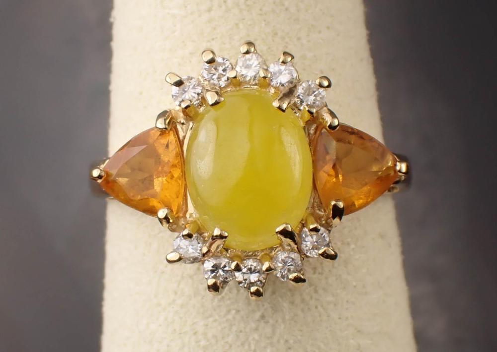 JADE CITRINE AND DIAMOND RINGJADE  2ed634