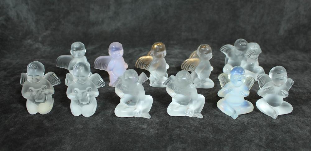 ELEVEN LALIQUE GLASS CHERUBSELEVEN