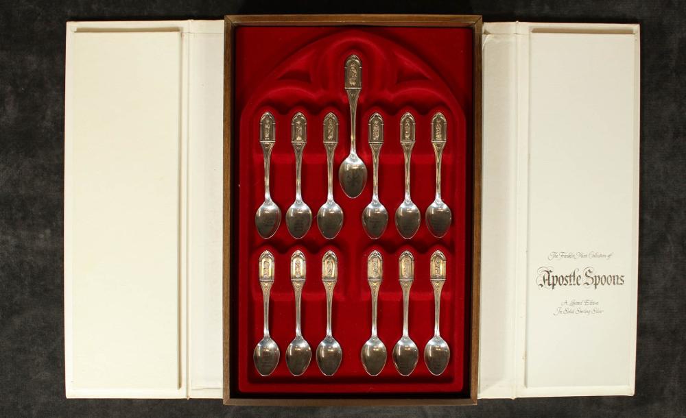 CASED SET OF STERLING SILVER APOSTLE
