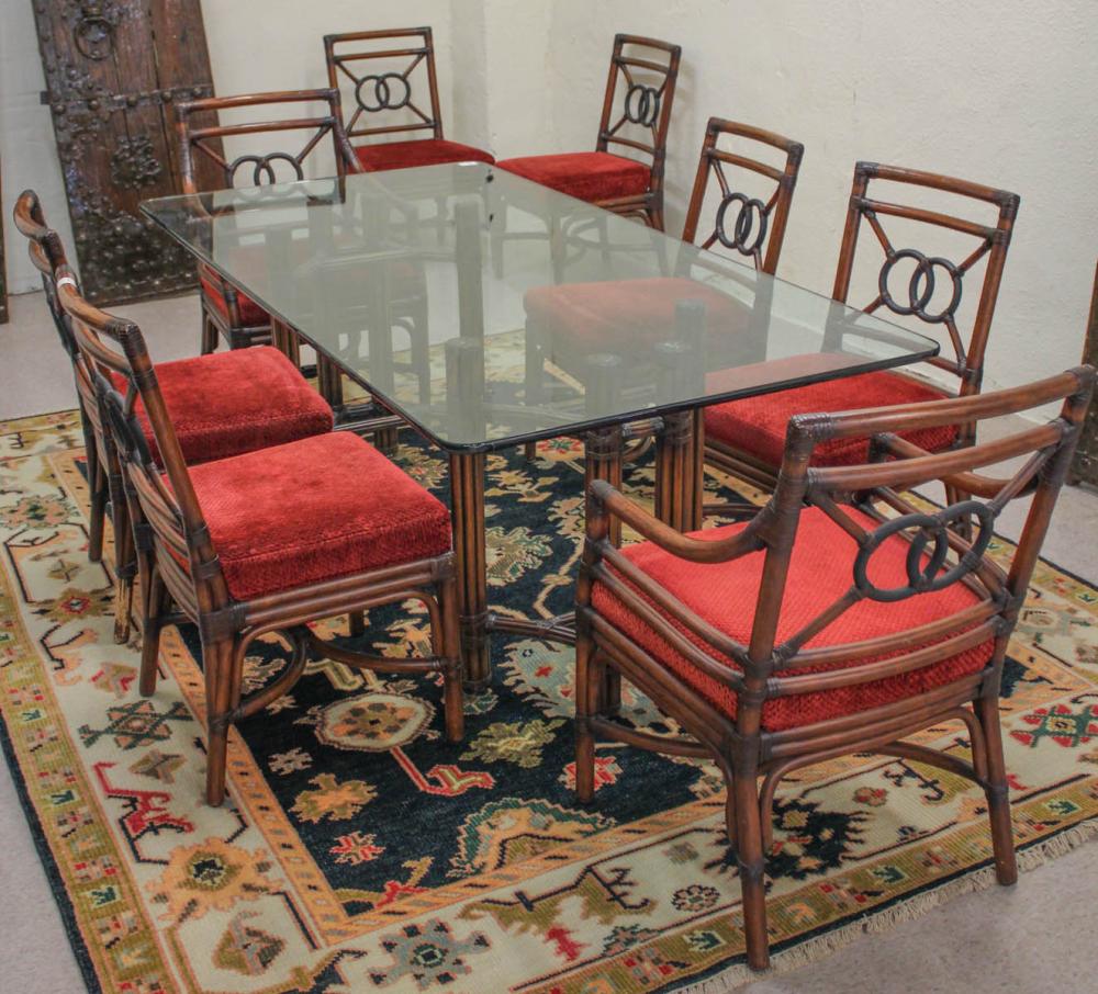 MCGUIRE STYLE RATTAN DINING TABLE
