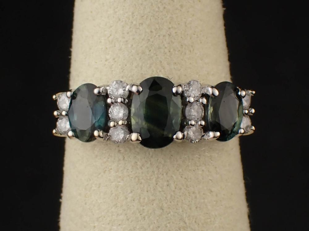 GREEN SAPPHIRE, DIAMOND AND GOLD