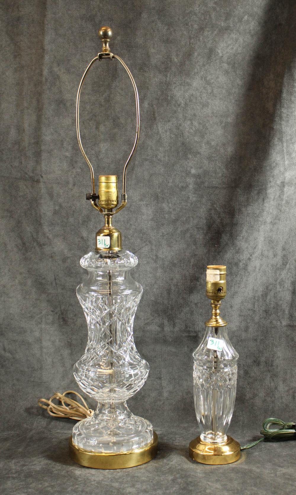 TWO WATERFORD CRYSTAL TABLE LAMPSTWO