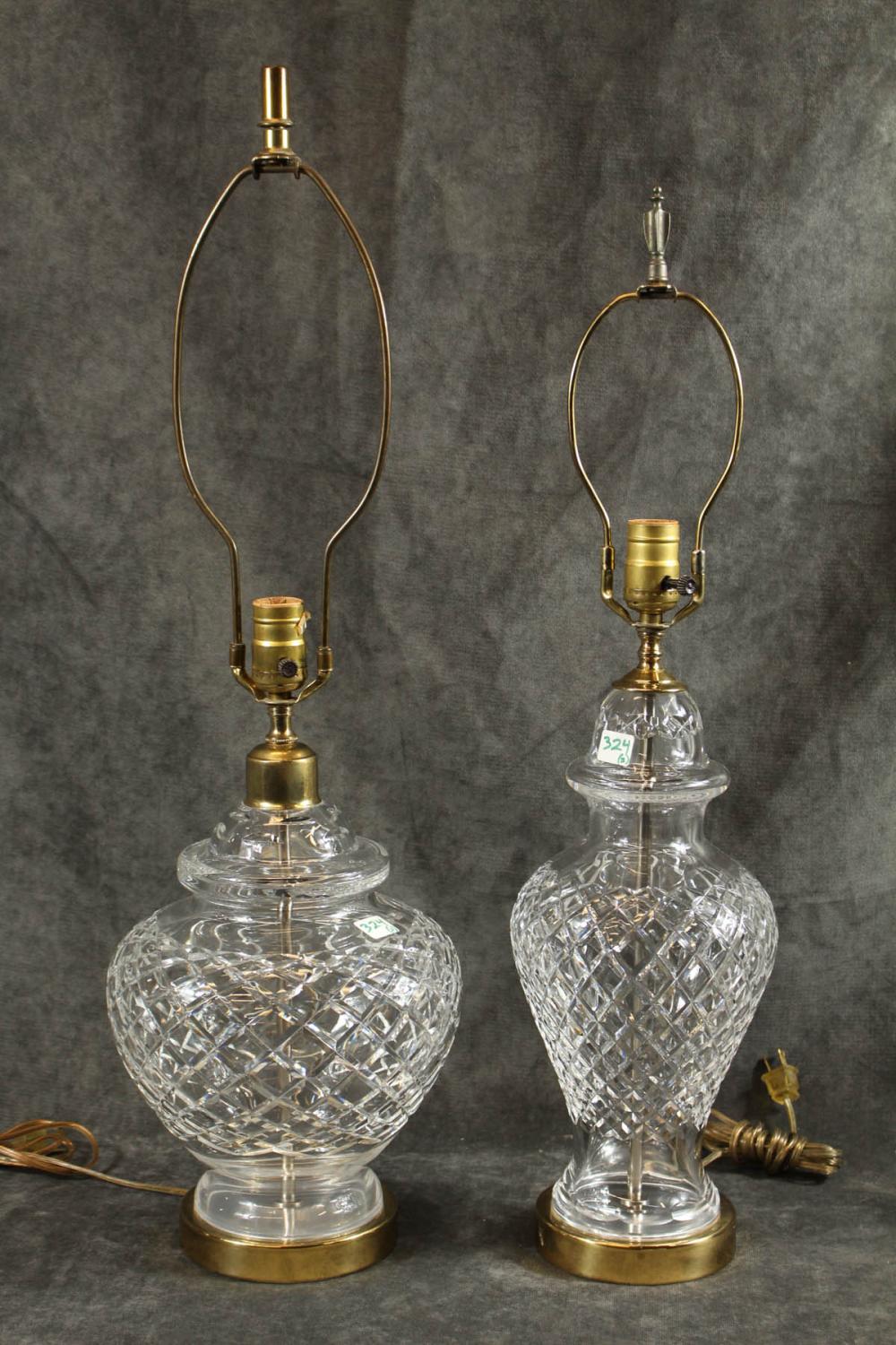 TWO WATERFORD CRYSTAL TABLE LAMPSTWO