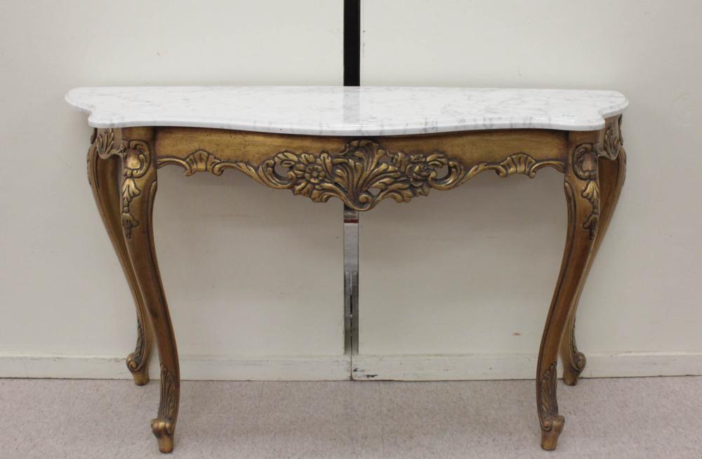 LOUIS XV STYLE MARBLE TOP GILTWOOD 2ed763