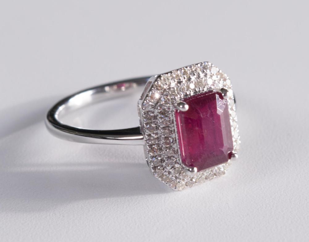 RUBY AND DIAMOND RING WITH APPRISALRUBY