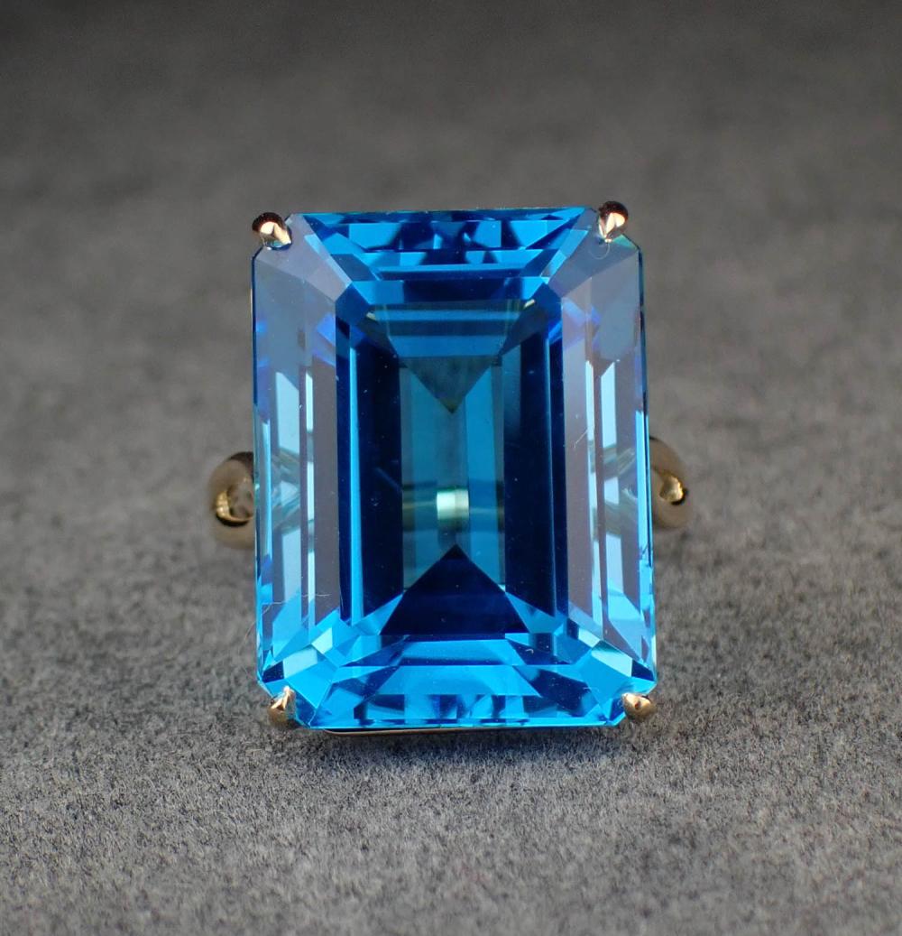 BLUE TOPAZ AND FOURTEEN KARAT GOLD