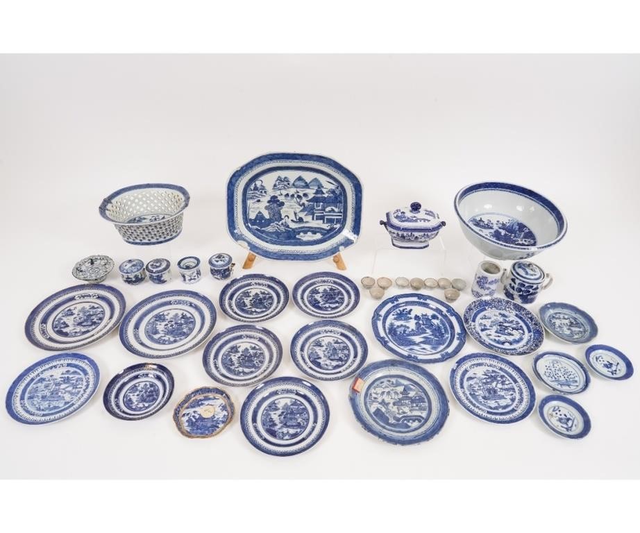 Large grouping of blue and white