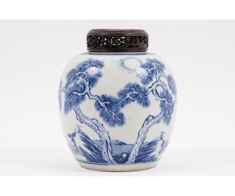 Chinese blue and white ginger jar, 17th