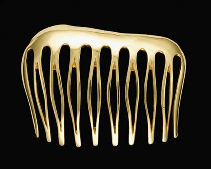 18 karat yellow gold hair comb  4abea