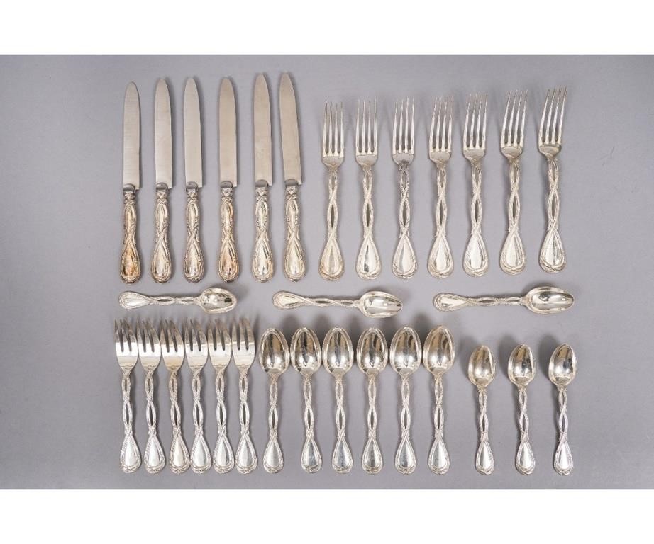 French sterling silver flatware service