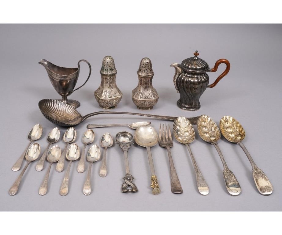 Georgian silver tableware to include