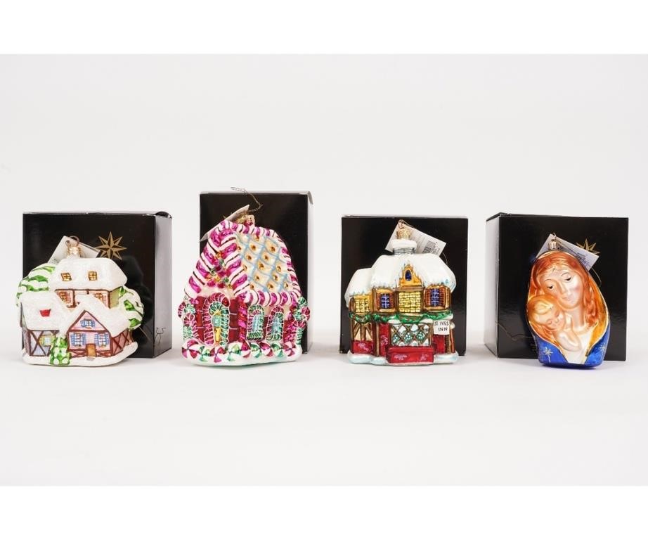 Four Christopher Radko ornaments to