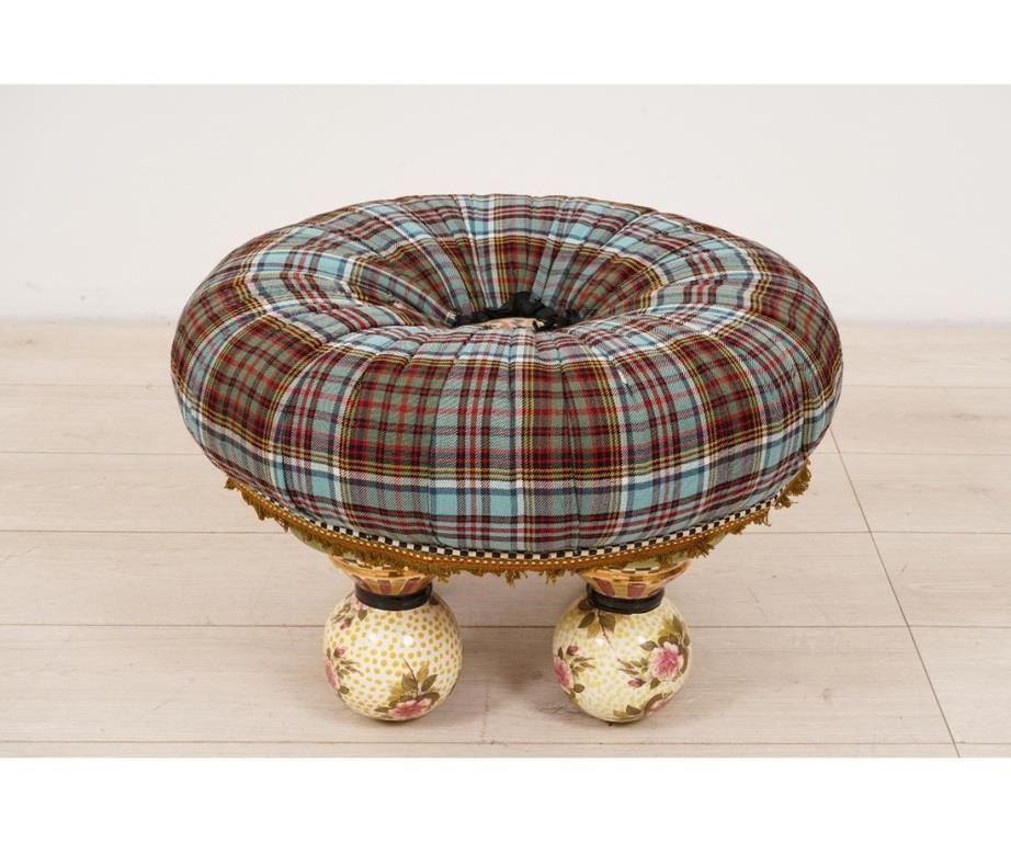Mackenzie-Childs colorful footstool