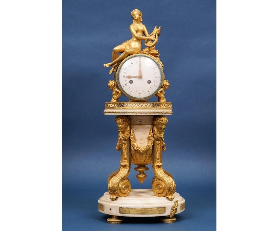 Fine marble and bronze French clock  2eb7a1