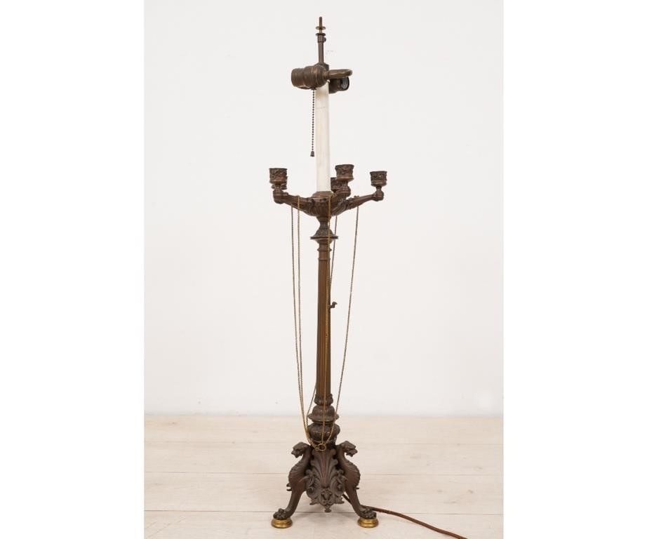 Italian bronze candelabra, circa