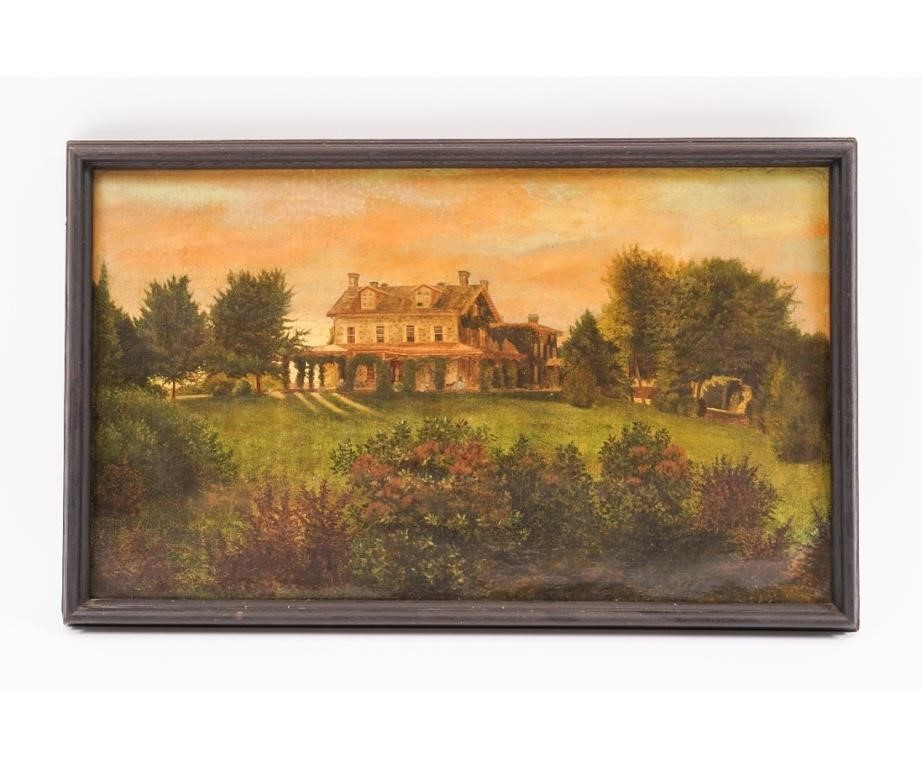 Oil on canvas painting of Awbury,