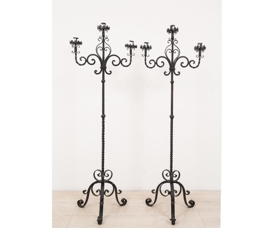 Large pair of wrought iron and 2eb80f