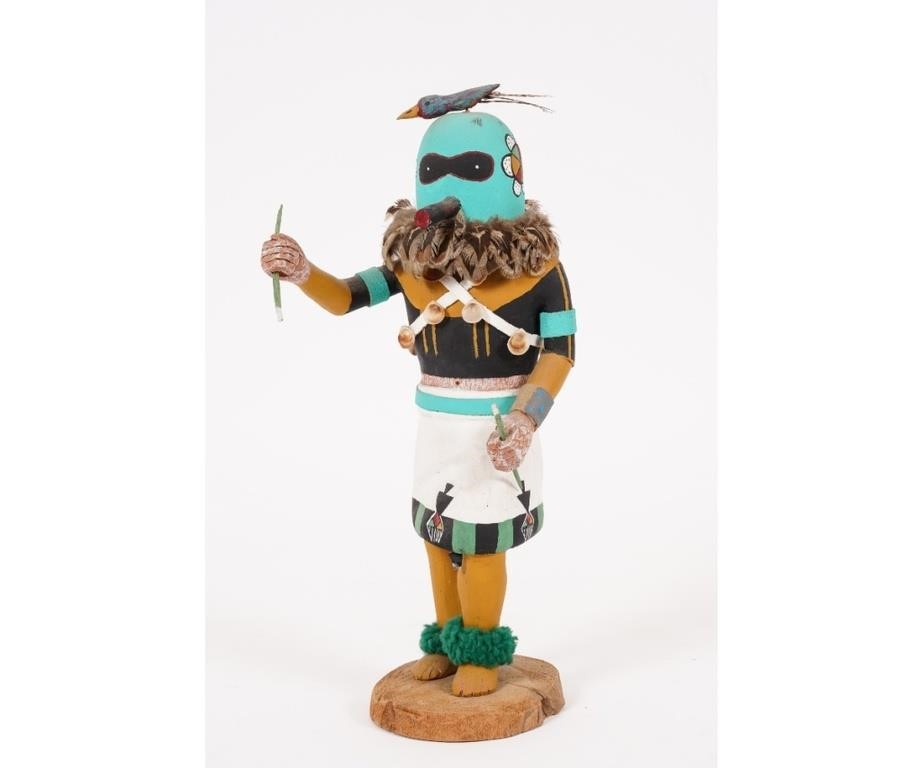 Kachina doll Zuni warrior, signed W.G.