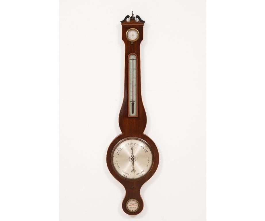 English mahogany inlaid banjo barometer 2eb82a